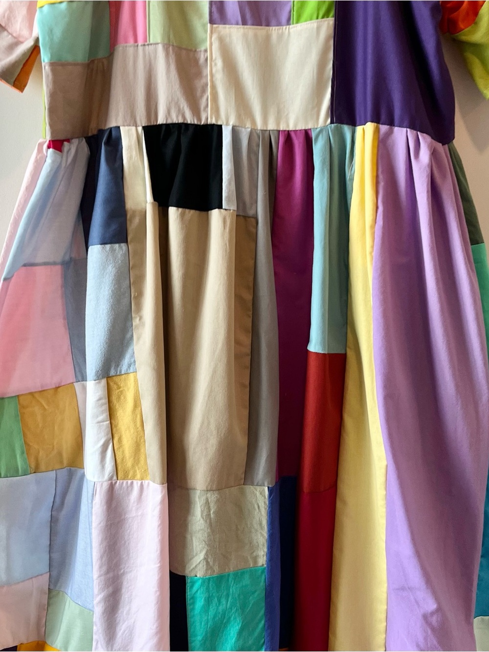 Handmade Quilted Patchwork Colorblock Dress SKU 08121 - Picture 5 of 16